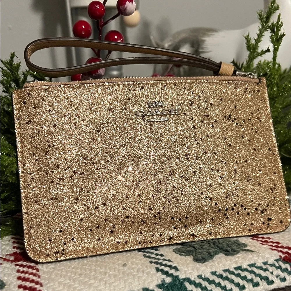 Coach Sparkling Gold Wristlet